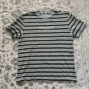 Guess Jeans Black and Gray Striped Men's Tee